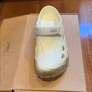 Lanvin Cream and Gold Mules